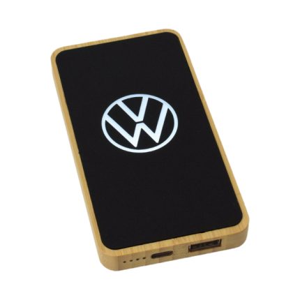 AK 122 BAMBOO POWER BANK LIGHT UP LOGO