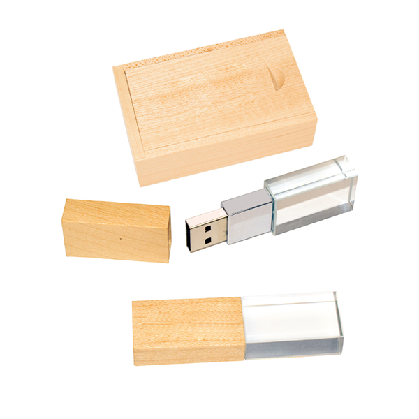 Print AF 102 WOODEN CRYSTAL USB FLASH DRIVE - Image 1