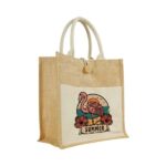 Eco-Friendly Jute Bags with Front Cotton Pocket & Button Closure - Image 6