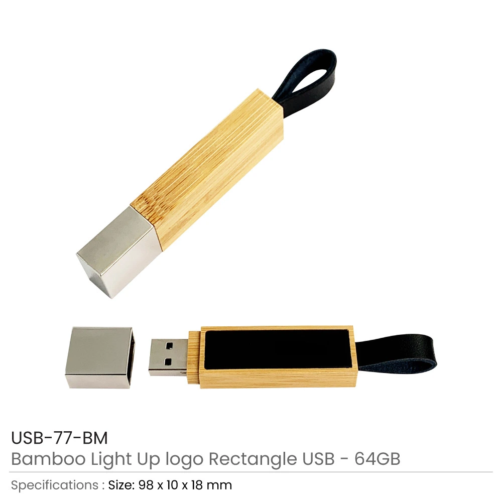 Bamboo-LED-Logo-USB-77-BM-Details Bamboo LED Logo USB with Strap 64GB V. 3.0 - Image 1