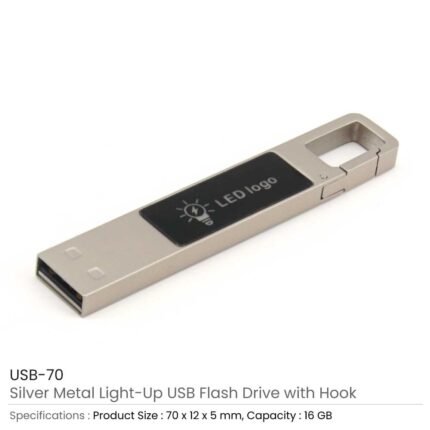 Light-Up Logo USB with Snap Hook 16GB