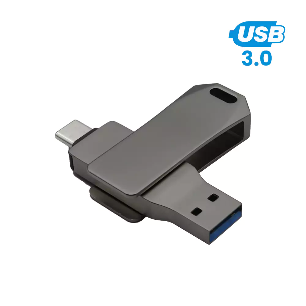 Swivel-OTG-USB-82-GM-Blank Swivel OTG USB in Gun Metal 64GB V. 3.0 Type C - Image 1
